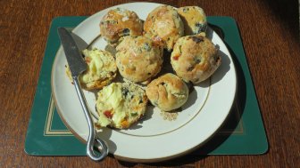 Rosemary, sun-dried tomato and olive savoury scones